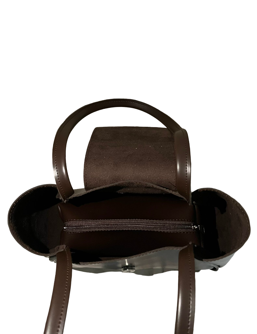 Cocoa Brown Leather Shoulder Bag