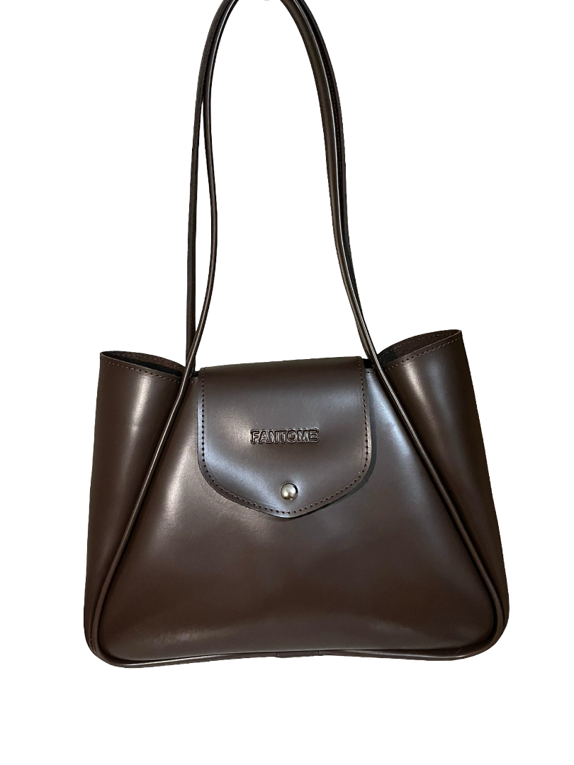 Cocoa Brown Leather Shoulder Bag