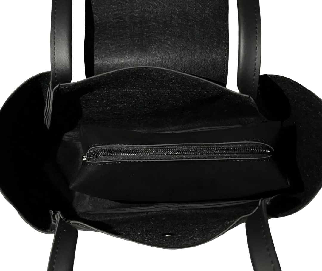 Storm Black Leather Shoulder Bag