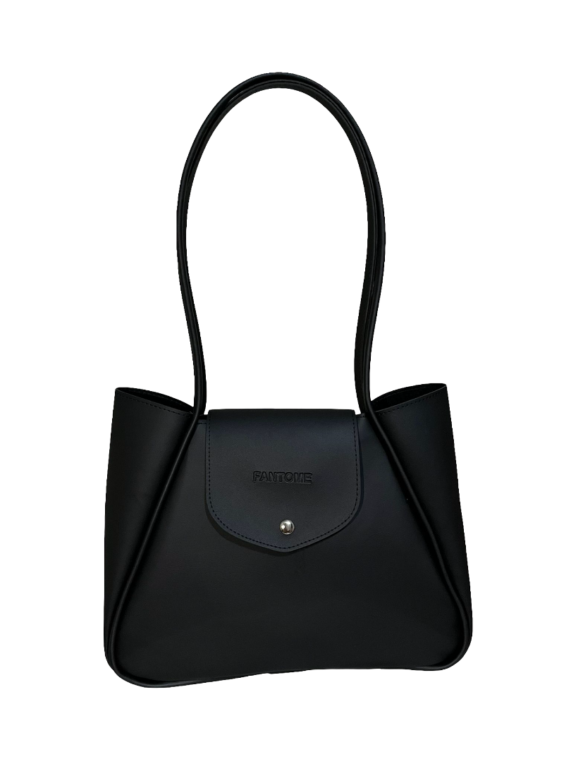 Storm Black Leather Shoulder Bag