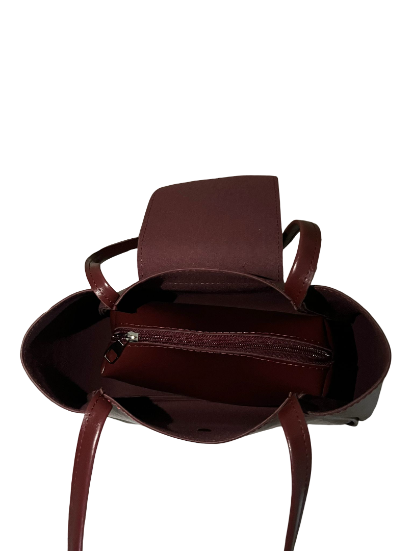 Cranberry Leather Shoulder Bag