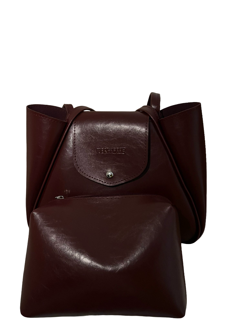 Cranberry Leather Shoulder Bag